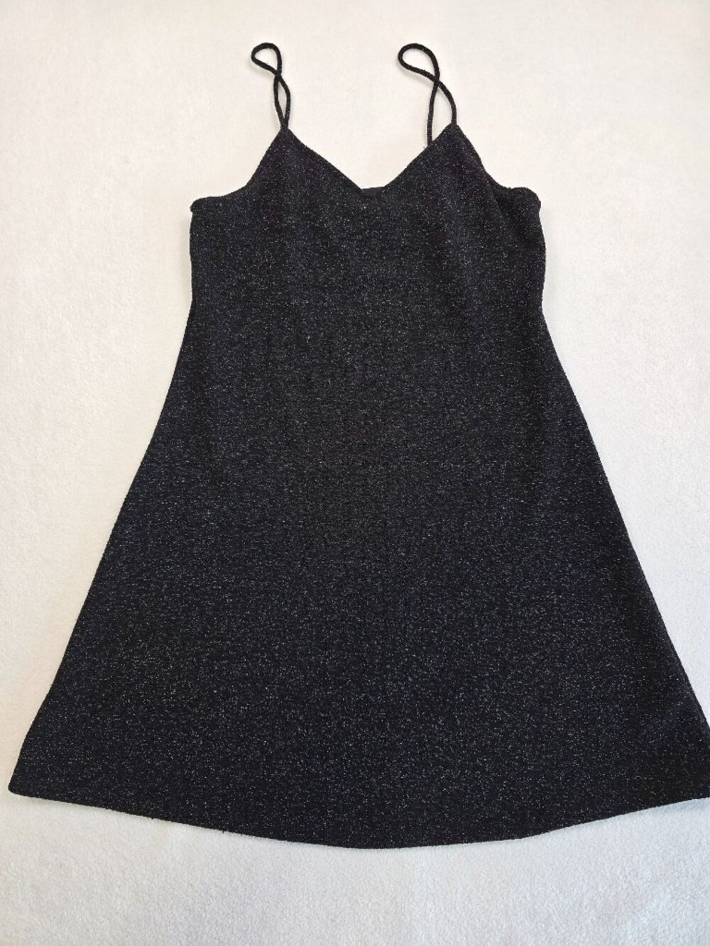 Angie Black Small Sleeveless Spaghetti Strap Shimmery Dress Cocktail Party